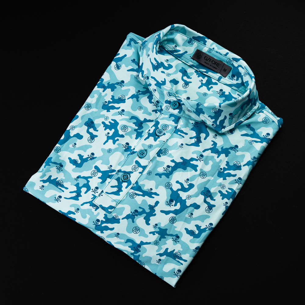 G/FORE Blue Camo Tech Polo Shirt