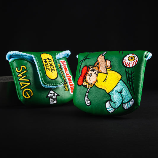 Garbage Pail Kids officially licensed Joel Hole green mallet putter golf head cover made in the USA.