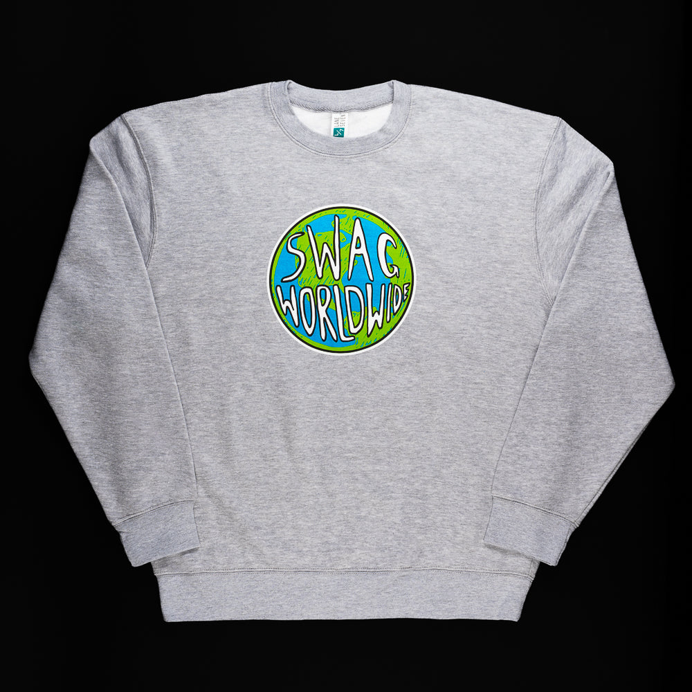 Swag Golf Co Swag Worldwide graphic print gray long sleeve sweatshirt.