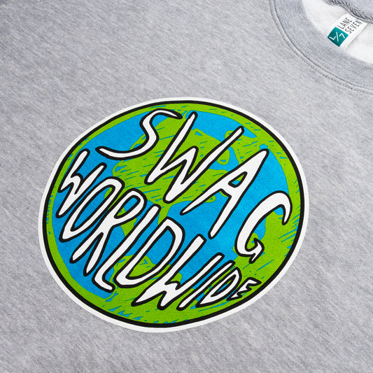 Swag Golf Co Swag Worldwide graphic print gray long sleeve sweatshirt.