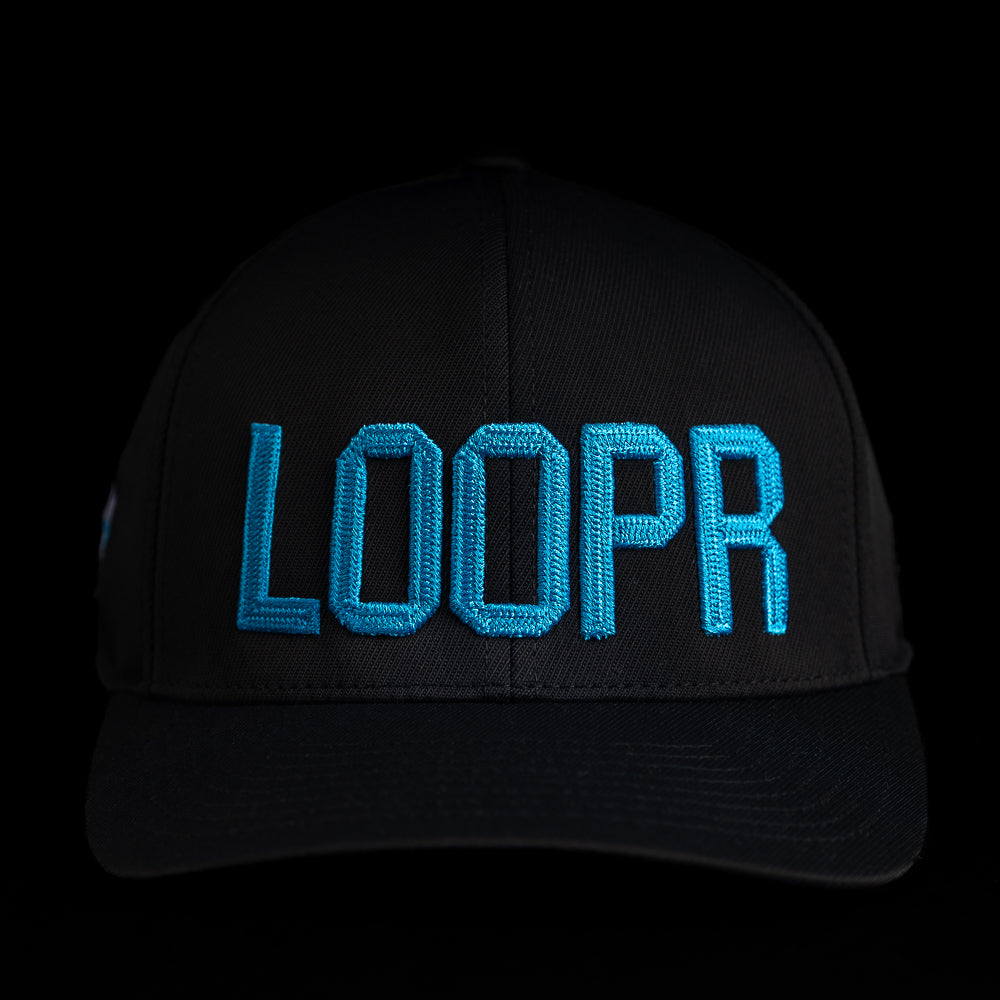 SWAG x G/FORE LOOPR flexfit 110 black snapback golf hat.