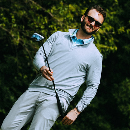 Gray Club Quarter-Zip