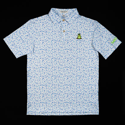 Swag x Peter Millar youth short sleeve gopher performance polo shirt.