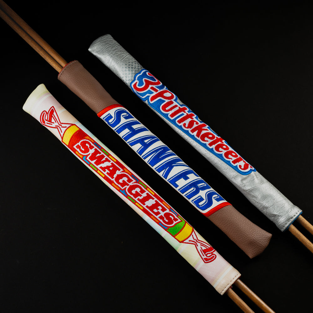 Halloween Candy Alignment sticks with silver, blue, red, brown, orange, green and yellow. 