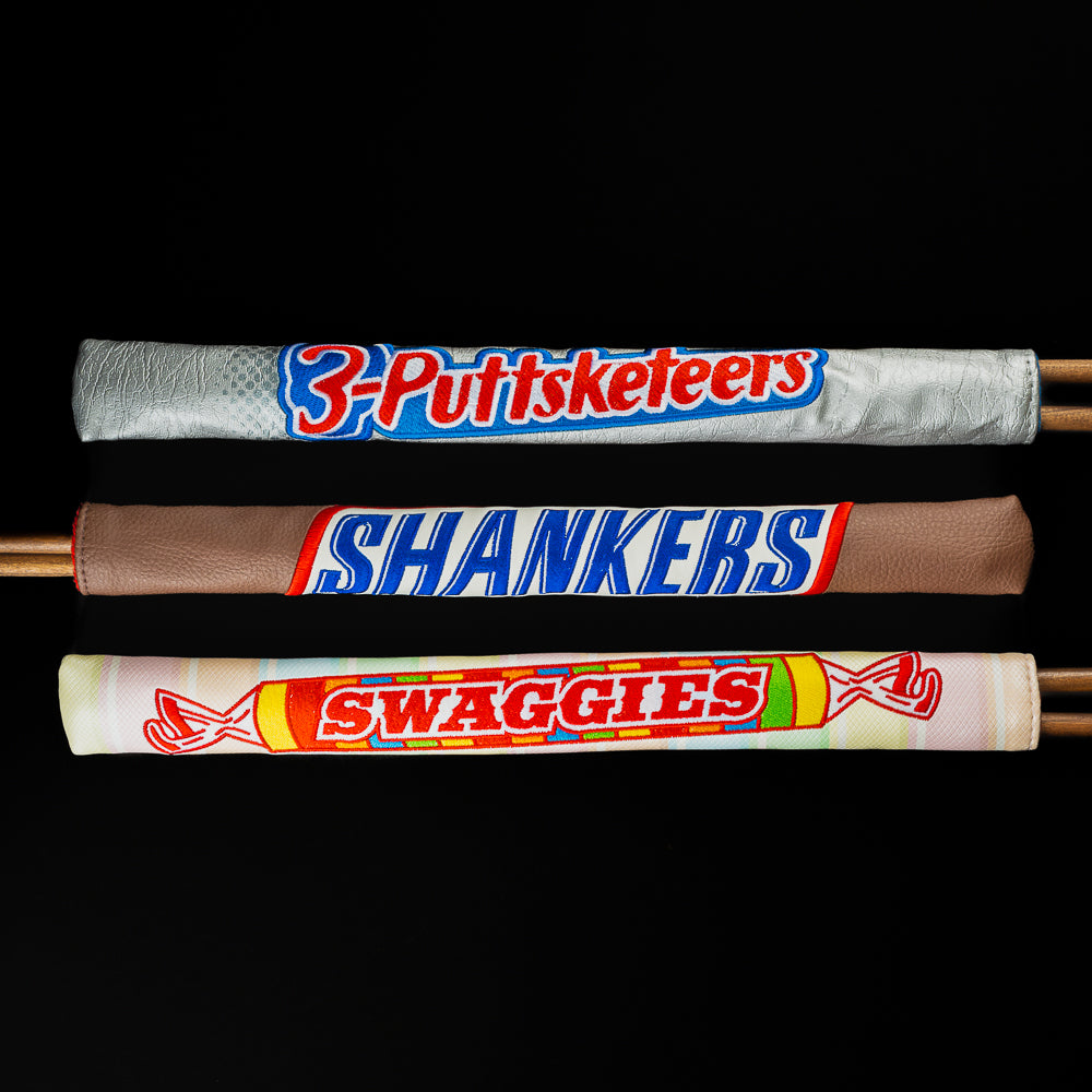 Halloween Candy Alignment sticks with silver, blue, red, brown, orange, green and yellow. 