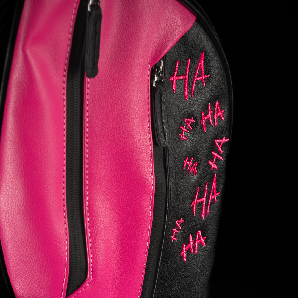 Black and Neon Pink SWAG Defaced Stand Bag.