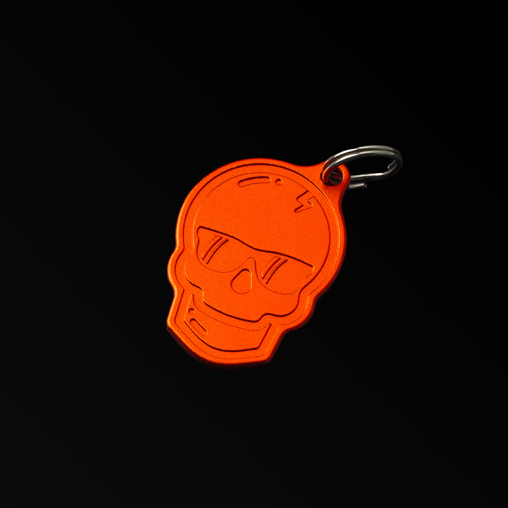 Orange Skull Keychain.