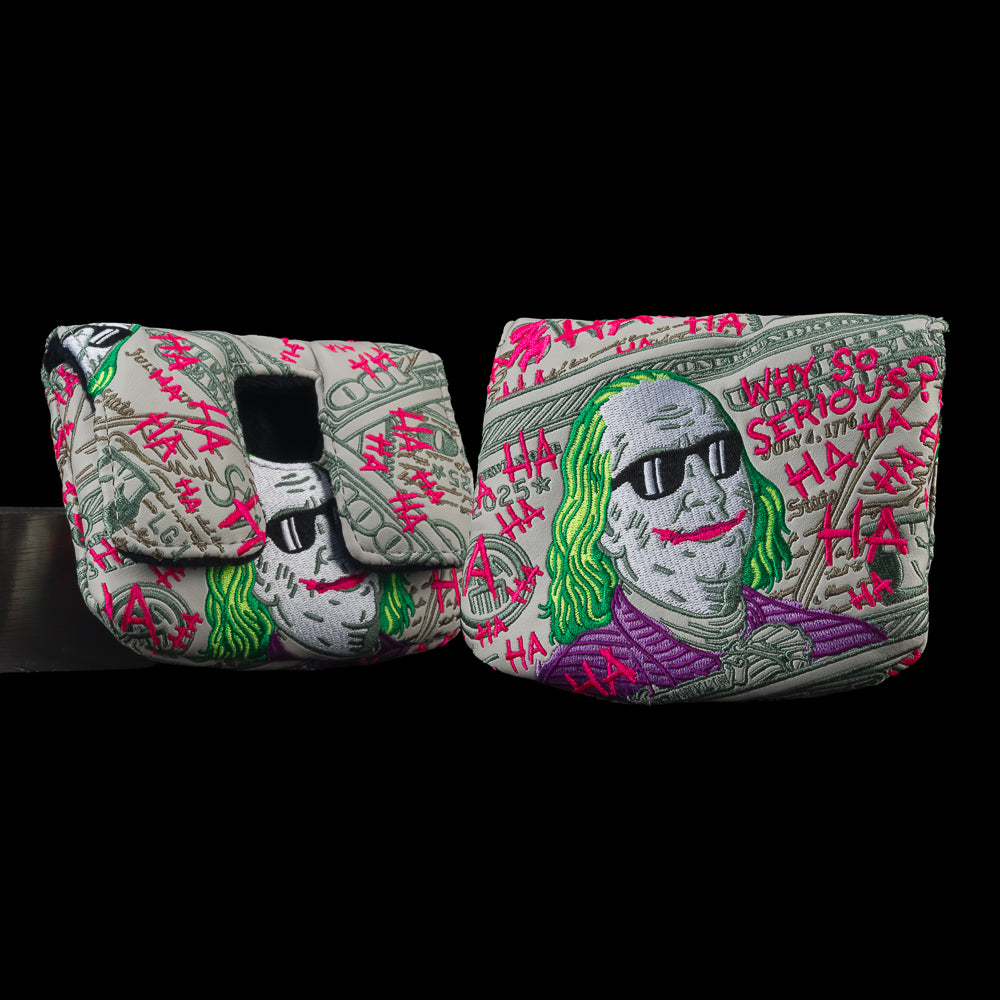 Defaced Franklin Center Shaft Mallet Cover with neon HA graffiti and defaced dollar-bill design.