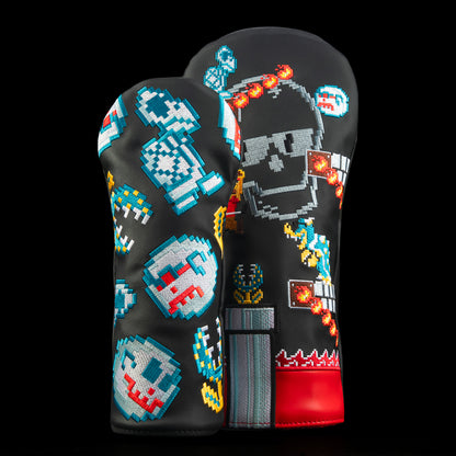 Pario’s Nightmare 2pc Set with retro pixel art driver and fairway headcovers.