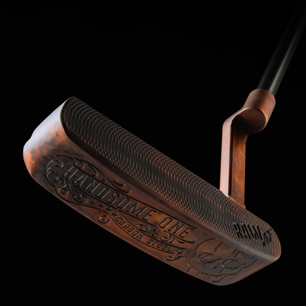 Handsome One Raw AF - raw carbon stainless steel limited release blade golf putter made in the USA.