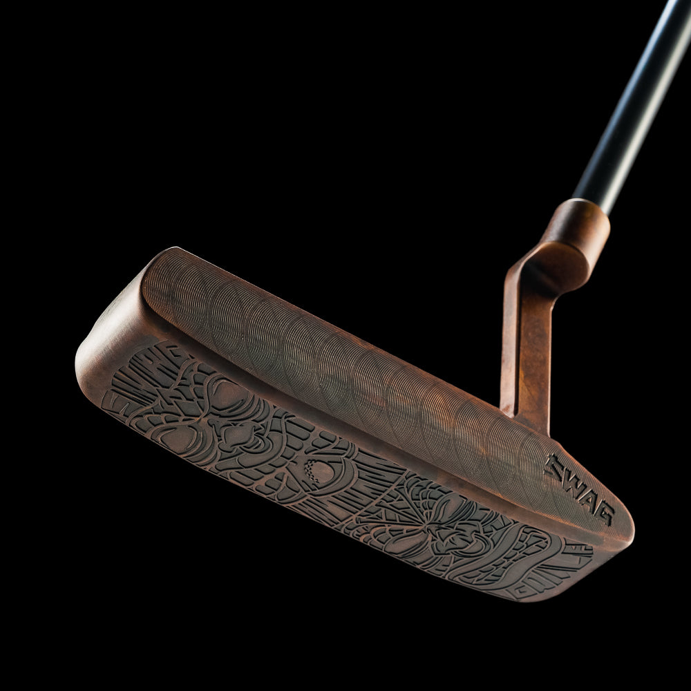 SWAG Golf Handsome Teeki Too limited edition golf putter made from carbon steel with a Japanese bronze finish.