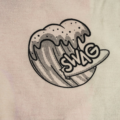 SWAG Golf white short sleeve golf graphic t-shirt with vintage surfing inspired design.