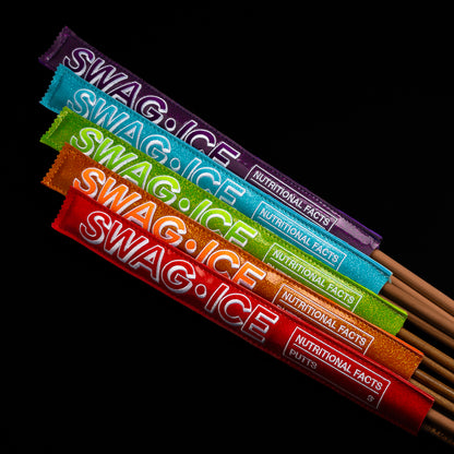 Swag Ice Pop in purple, blue, green, orange and red alignment stick cover. Made in USA.