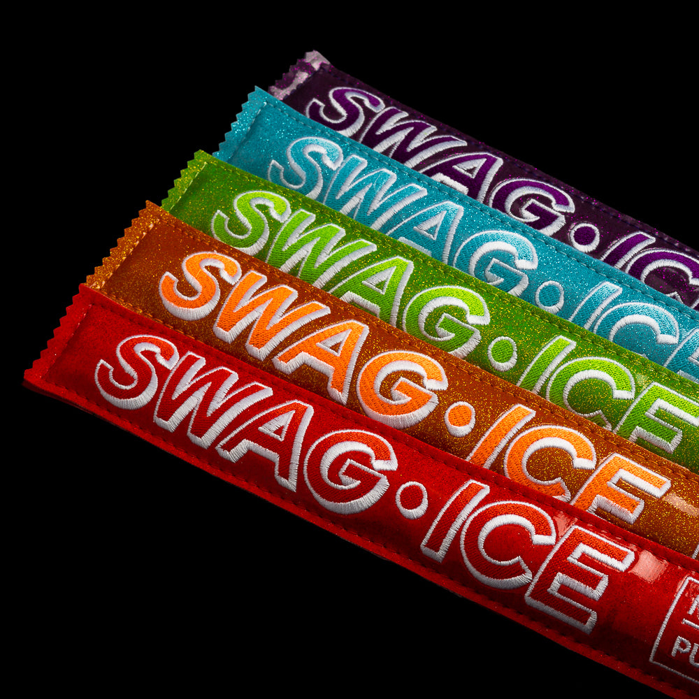 Swag Ice Pop in purple, blue, green, orange and red alignment stick cover. Made in USA.