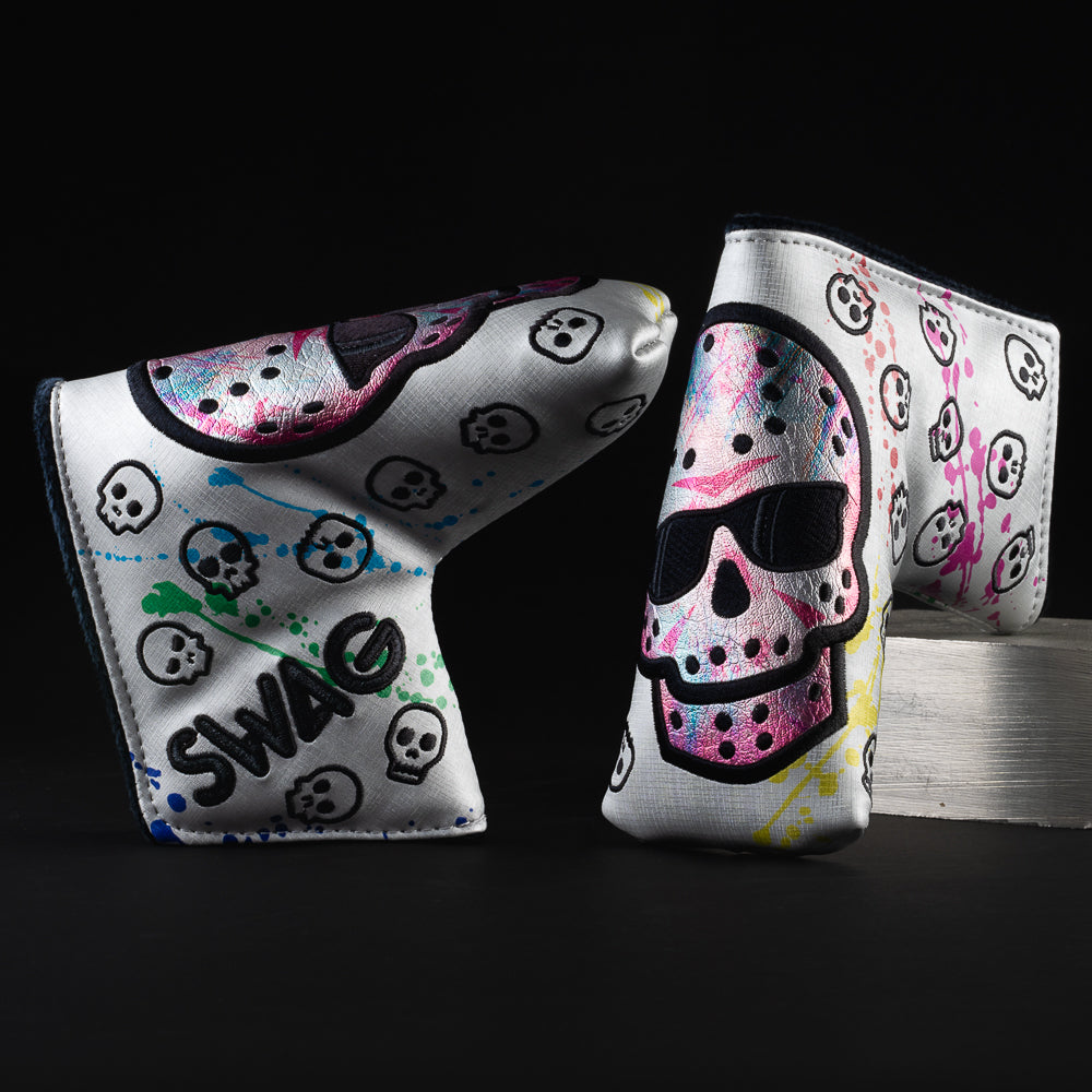Jason skull rainbow blade putter golf head cover made in the USA.