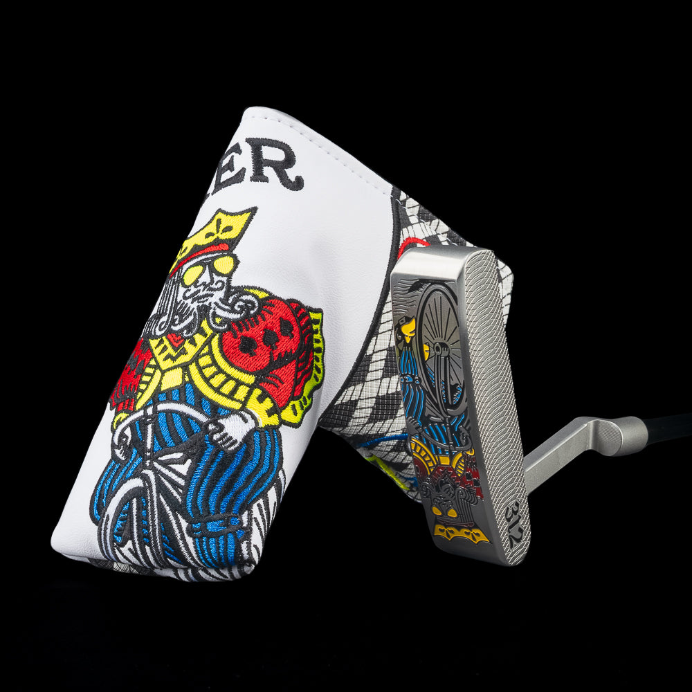 Joker Handsome One limited edition blade  stainless steel golf putter by SWAG Golf co featuring a playing card design.