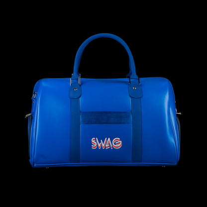 Back view of the RWB Gigantic Lincoln Duffel Bag featuring patriotic red, white, and blue graphics.