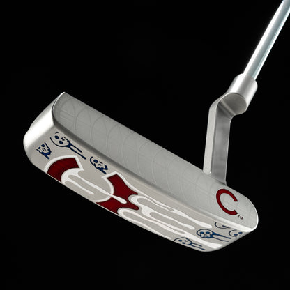 SWAG Golf x MLB officially licensed Chicago Cubs logo drip Handsome One stainless steel, USA-milled limited edition golf putter.