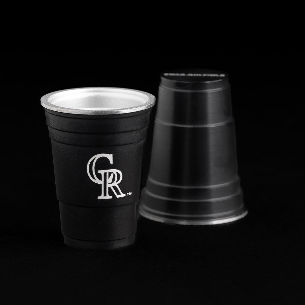 Colorado Rockies logo black flip cup ball marker. 