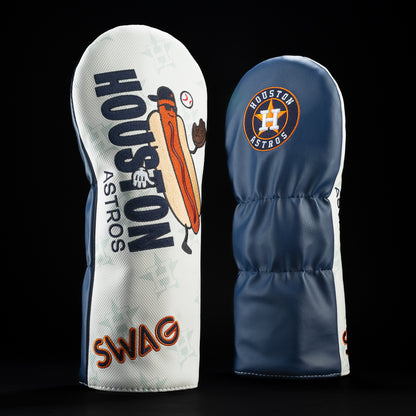 Houston Astros hot dog white, orange and navy driver headcover.