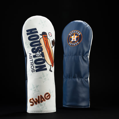 Houston Astros hot dog white, orange and navy fairway headcover.