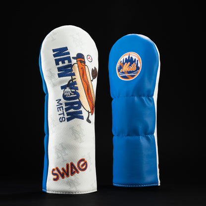 New York Mets hot dog white, navy and orange fairway golf club head cover.