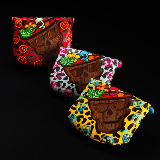 Swag mai tai drink themed skull mallet putter golf headcover made in the USA.