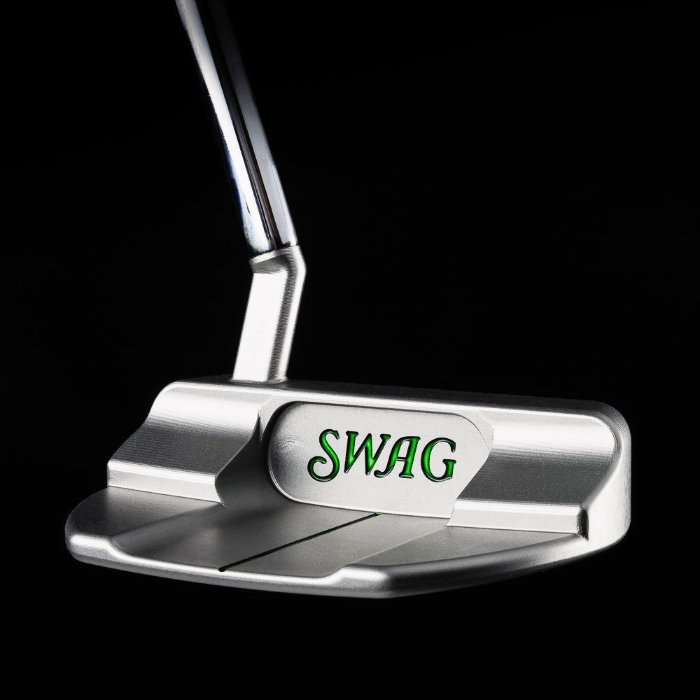 The Menu Boss masters themed premium milled stainless steel mallet golf putter made in the USA.
