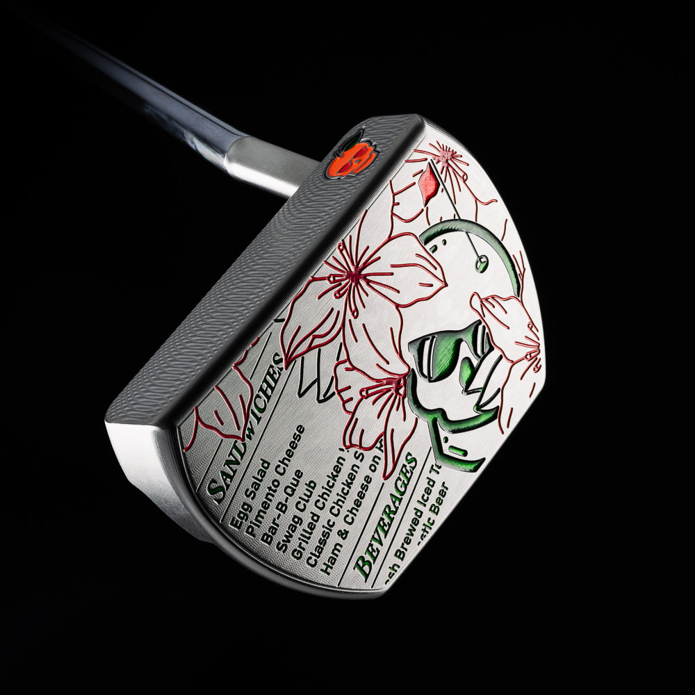 The Menu Boss masters themed premium milled stainless steel mallet golf putter made in the USA.