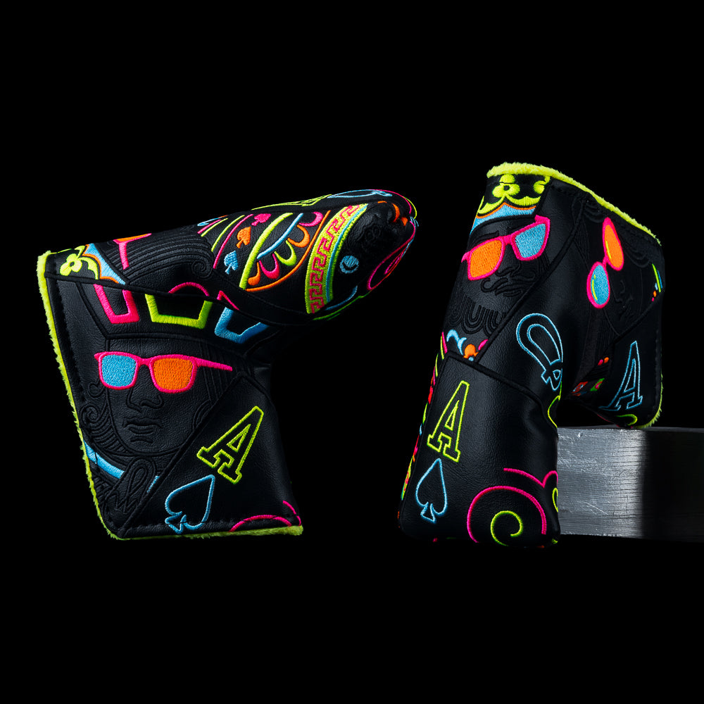 SWAG Eclipse Neon Blackjack blade cover with neon playing card graphics