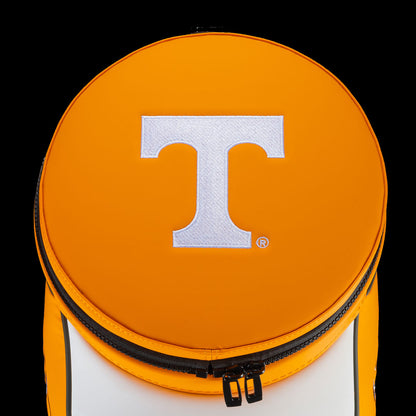 Top view of Tennessee Volunteers Smokey Den Caddy Cooler featuring a white Power T logo on an orange circular panel