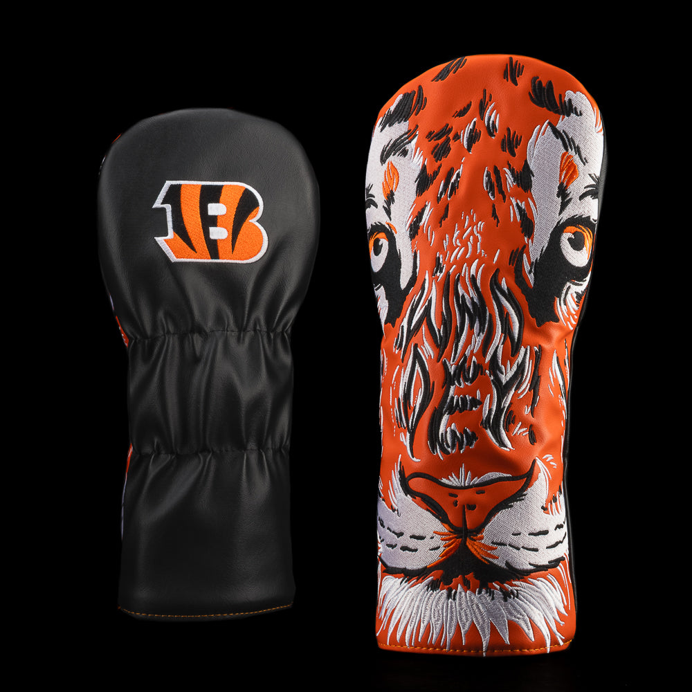Cincinnati Bengals driver cover with tiger face on the cover. 