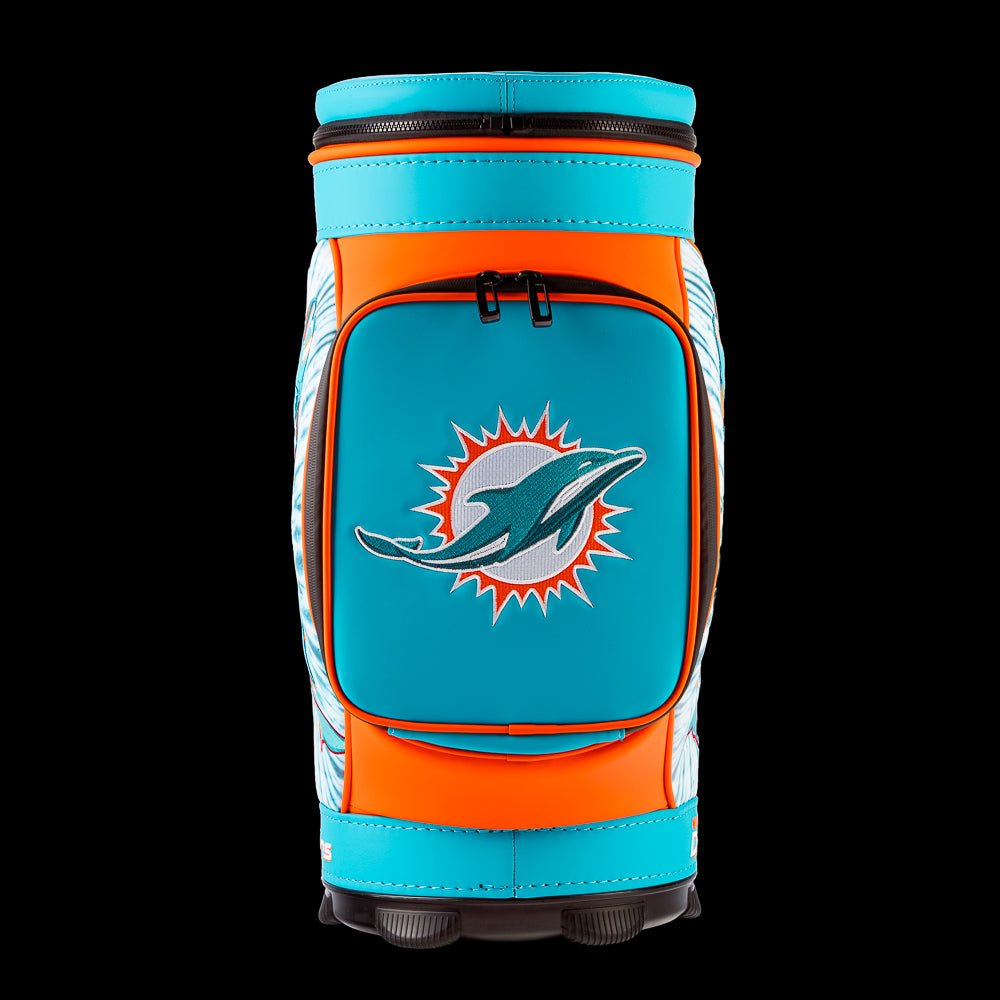 NFL Miami Dolphins キャディバッグ SWAG Golf X NFL Miami Dolphins Fins Up Den Caddy Cooler – SWAG Golf Co