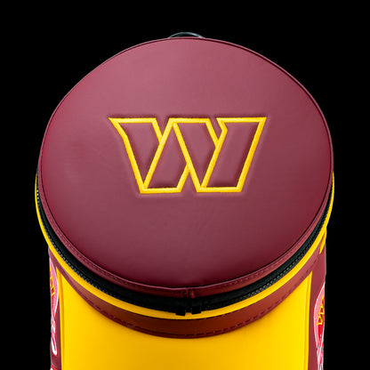 Top view of the removable Washington Commanders lid with an embroidered Commanders logo.