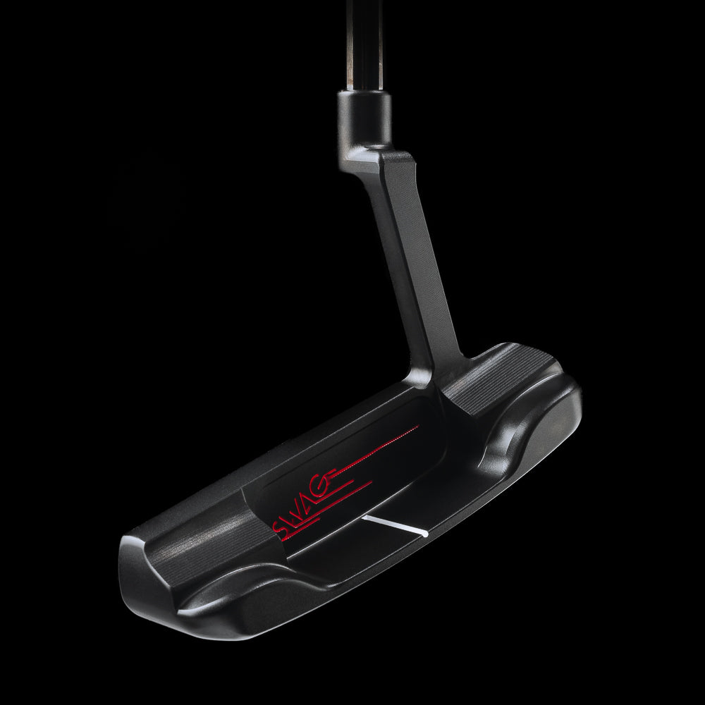 Swag Golf Handsome One black PVD left handed stainless steel golf putter made in the USA.