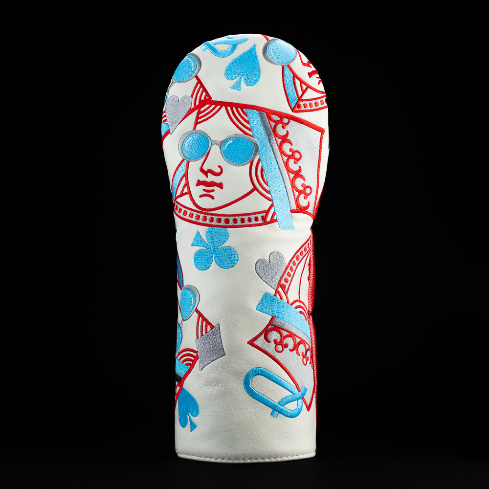 SWAG Golf poker queen white driver golf headcover made in the USA.