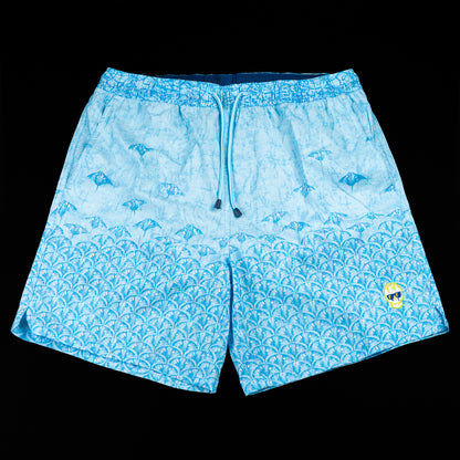 Stingray Lime Green Skull Peter Millar Swim trunks.