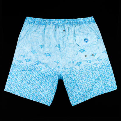 Stingray Lime Green Skull Peter Millar Swim trunks.