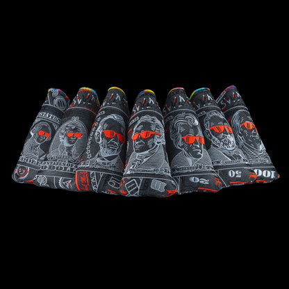 SWAG Golf Almighty Dollar 6.0 black, white, and red dollar bill themed blade golf headcover. 