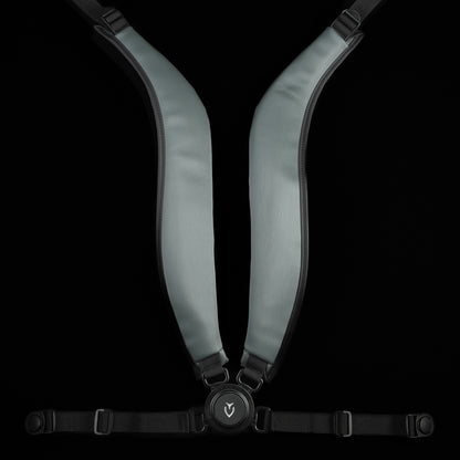 Gray SWAG Golf x Vessel golf stand bag with colorful dollar bill themed designs on a black background.