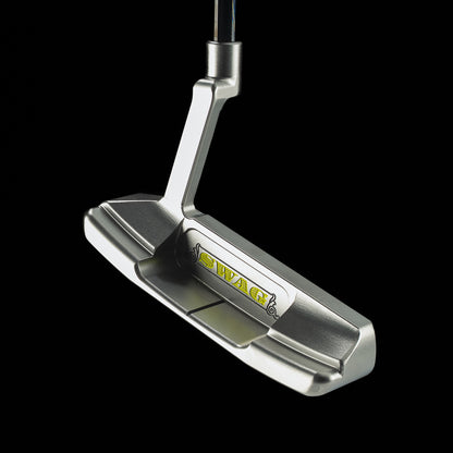 SWAG Golf limited edition Heads Up Handsome Too tour satin stainless steel blade golf putter with matching headcover.
