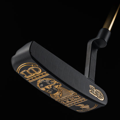 Swag Broadway Hamilton Handsome One black and gold $10 themed limited -release blade golf putter made in the USA.