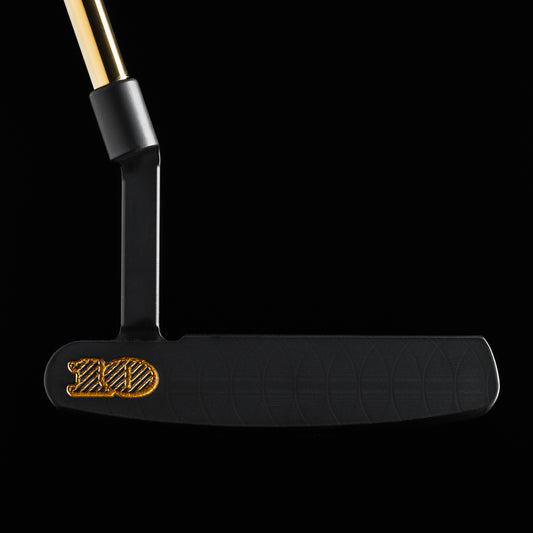 Swag Broadway Hamilton Handsome One Lefty black and gold $10 themed limited -release blade golf putter made in the USA.