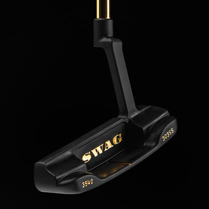 Swag Broadway Hamilton Handsome One Lefty black and gold $10 themed limited -release blade golf putter made in the USA.