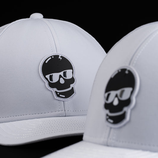 Swag Golf x Melin A-Game white snapback golf performance hat.
