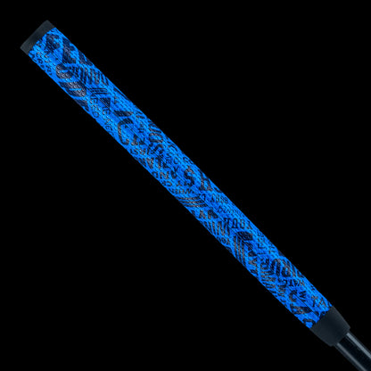 Rewind Golf x Top Gun quotes blue midsize putter grip.