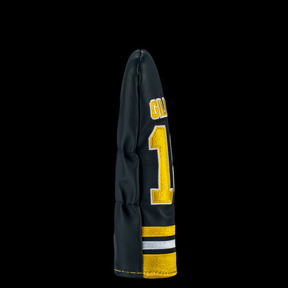 Rewind Golf x Happy Gilmore 18 Hockey Jersey black and gold officially licensed hybrid golf headcover.