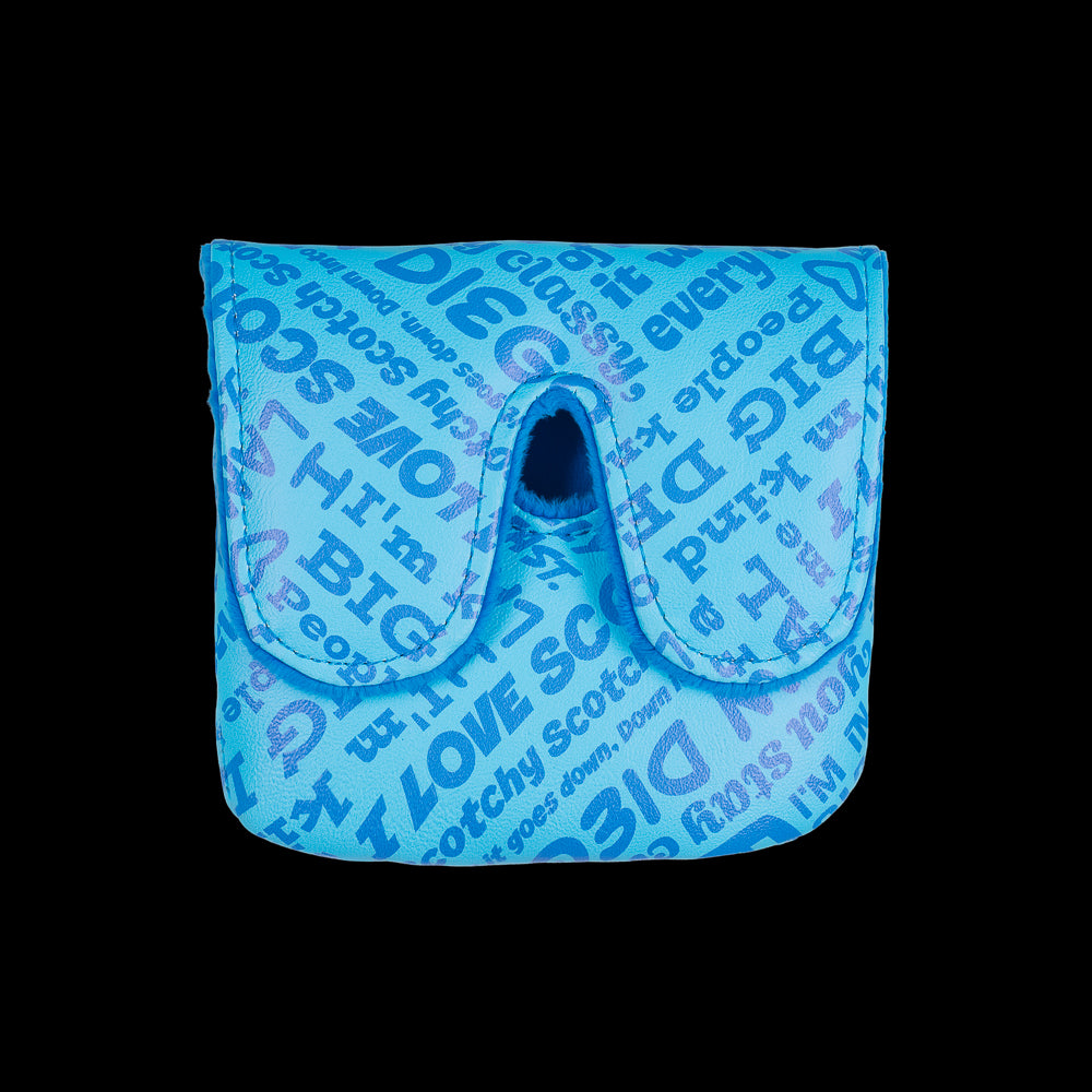 Blue Anchorman large center shaft mallet cover with Channel 4 logo.