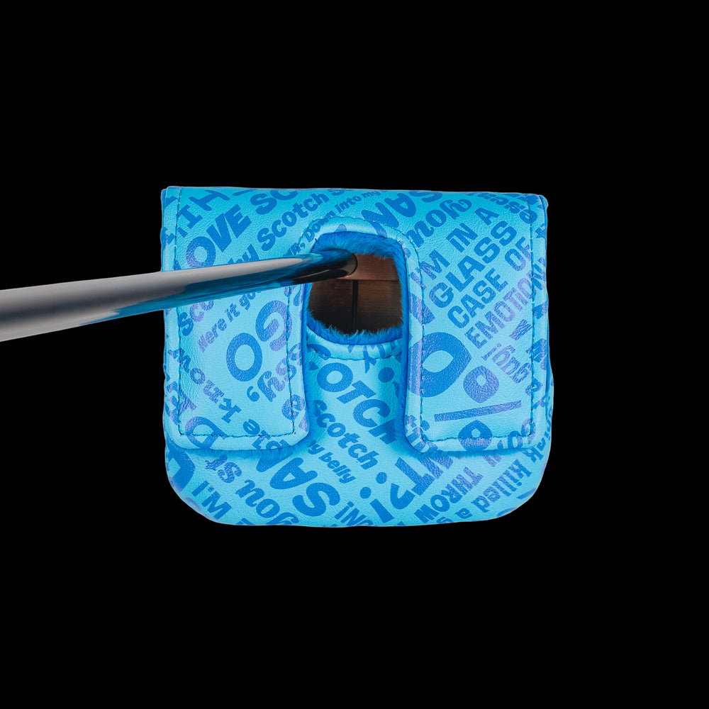 Blue Anchorman small center shaft mallet cover with Channel 4 logo.