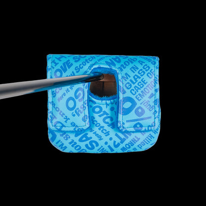 Blue Anchorman small center shaft mallet cover with Channel 4 logo.